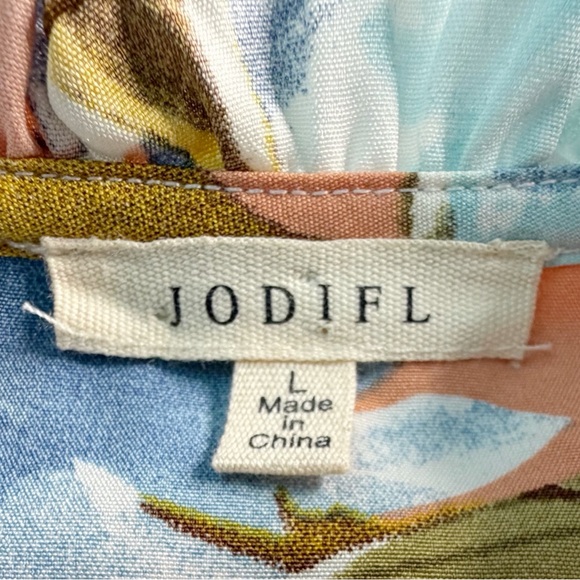 Jodifl Dress Women’s Large Colorful Bright Long Sleeves Boho Poet Feminine Girly - Picture 8 of 10